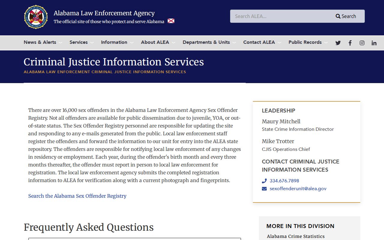 Choctaw County sex offender registry administration information