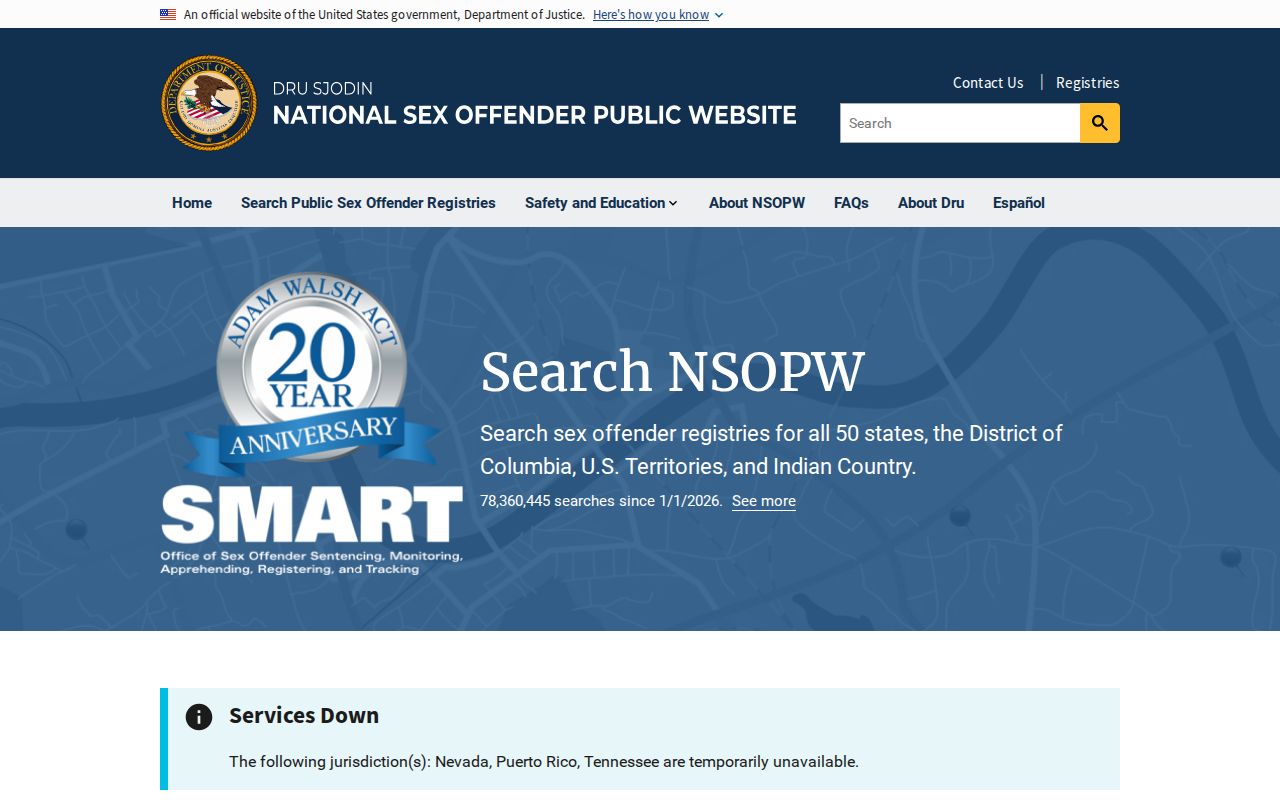 Choctaw County sex offender search using the national registry