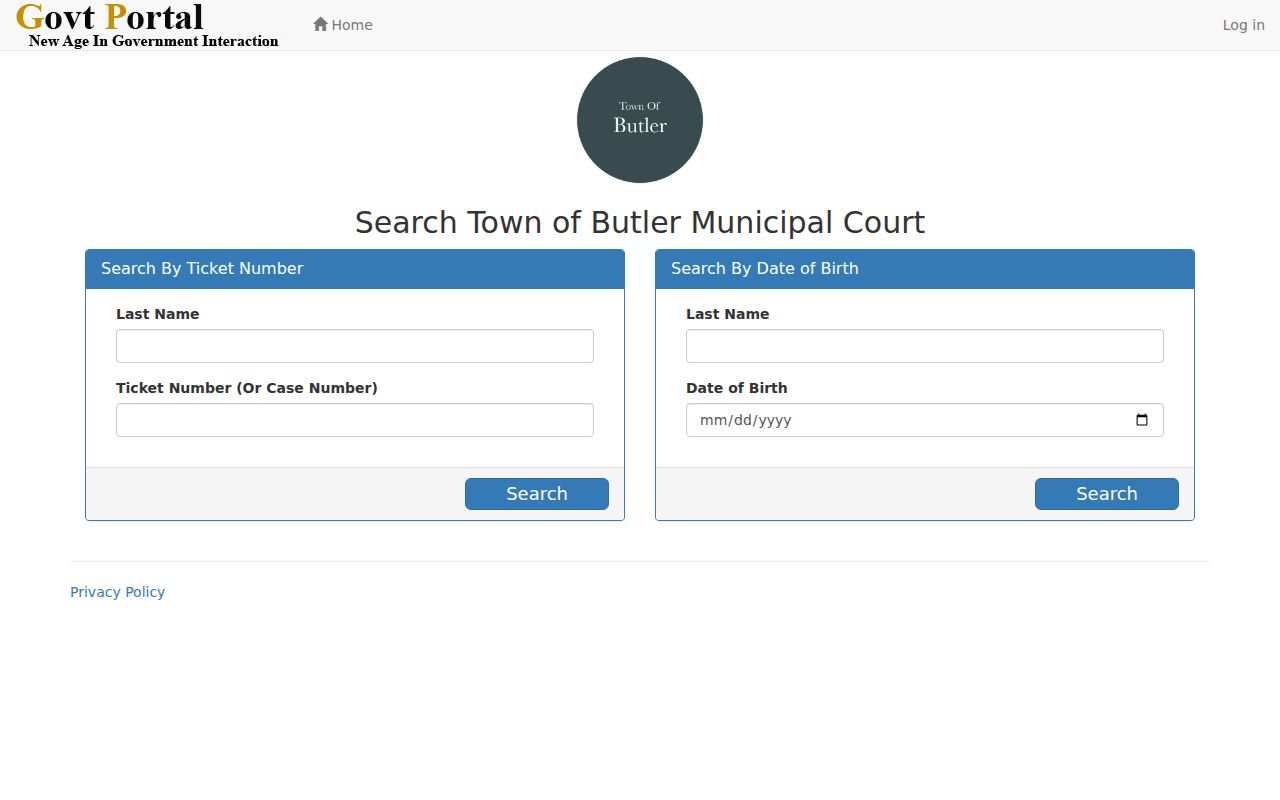 Butler criminal records ticket and municipal case search